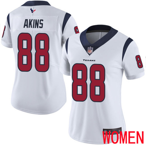 Houston Texans Limited White Women Jordan Akins Road Jersey NFL Football #88 Vapor Untouchable->youth nfl jersey->Youth Jersey
